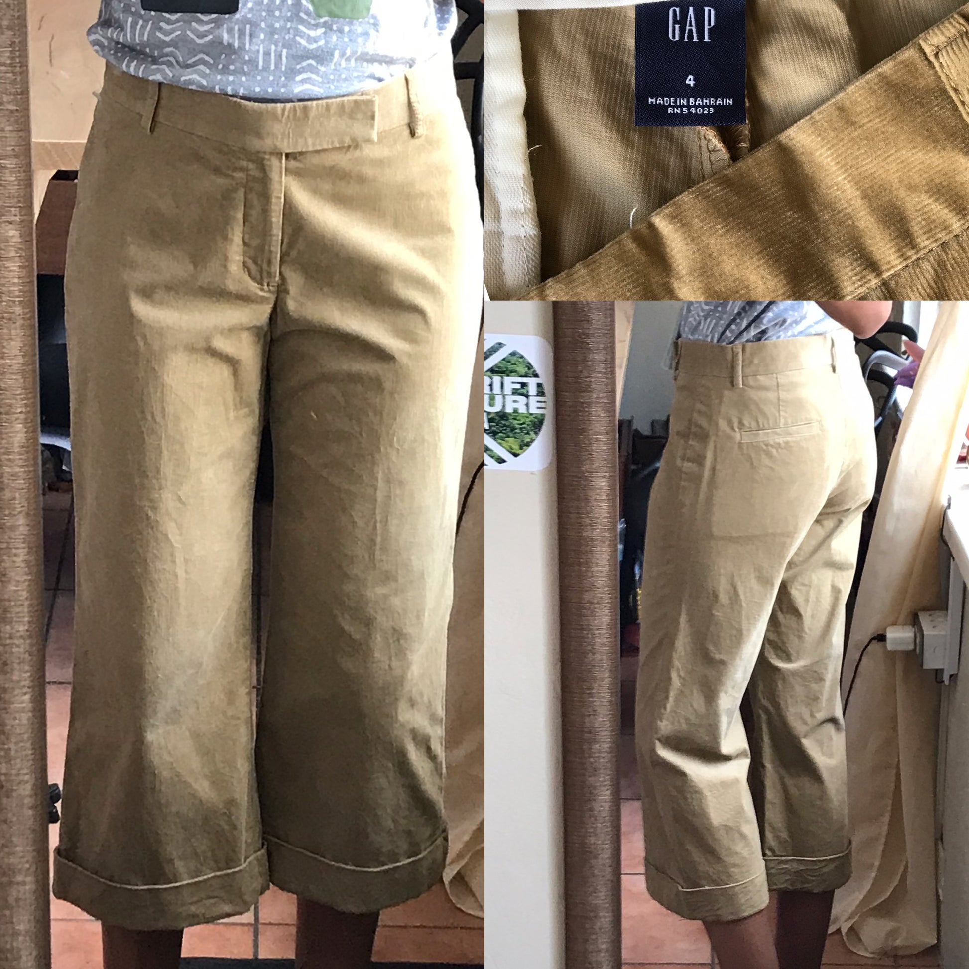 Gap Khaki corduroy wide leg pants ::: s