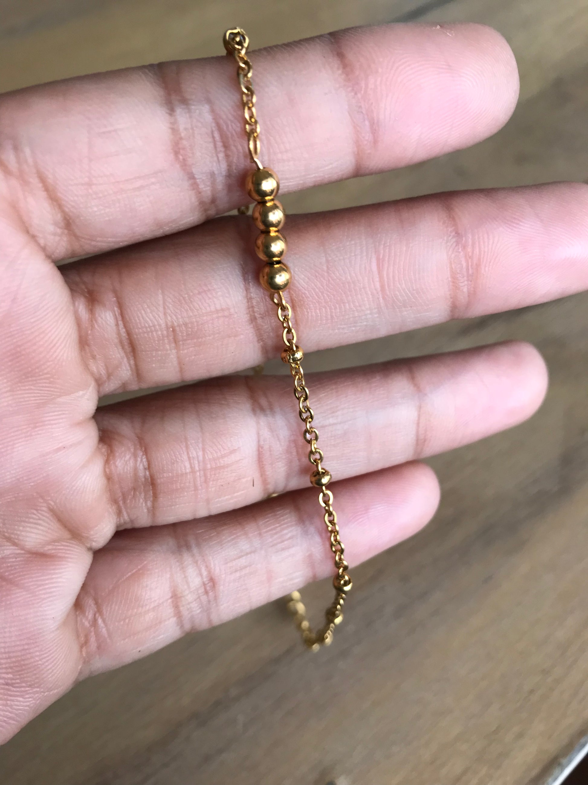 Gold stainless anklet *** ball cluster