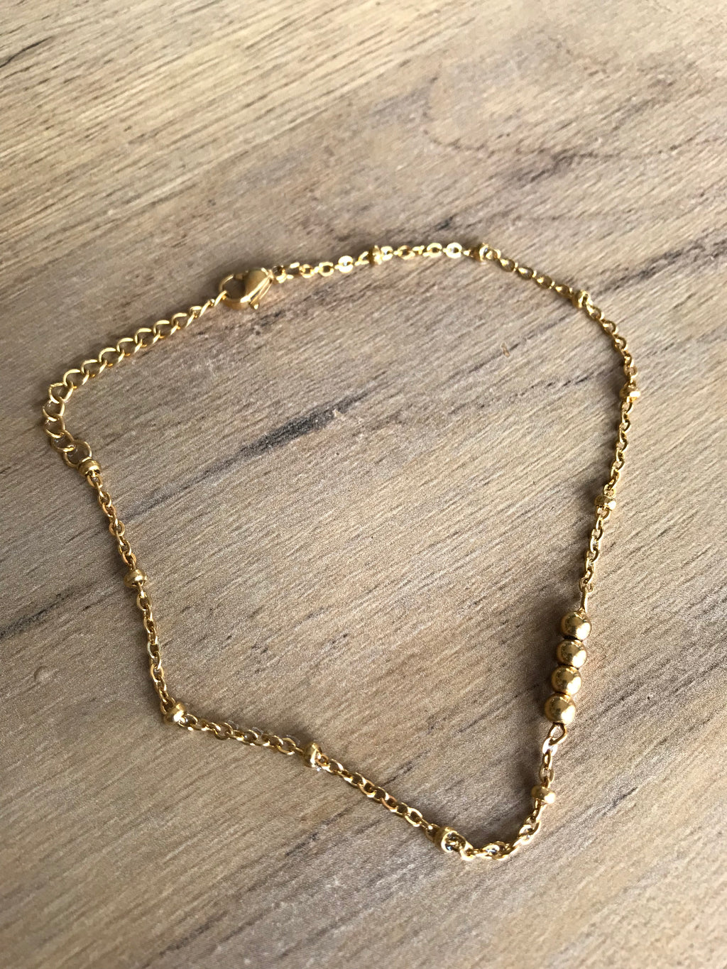 Gold stainless anklet *** ball cluster
