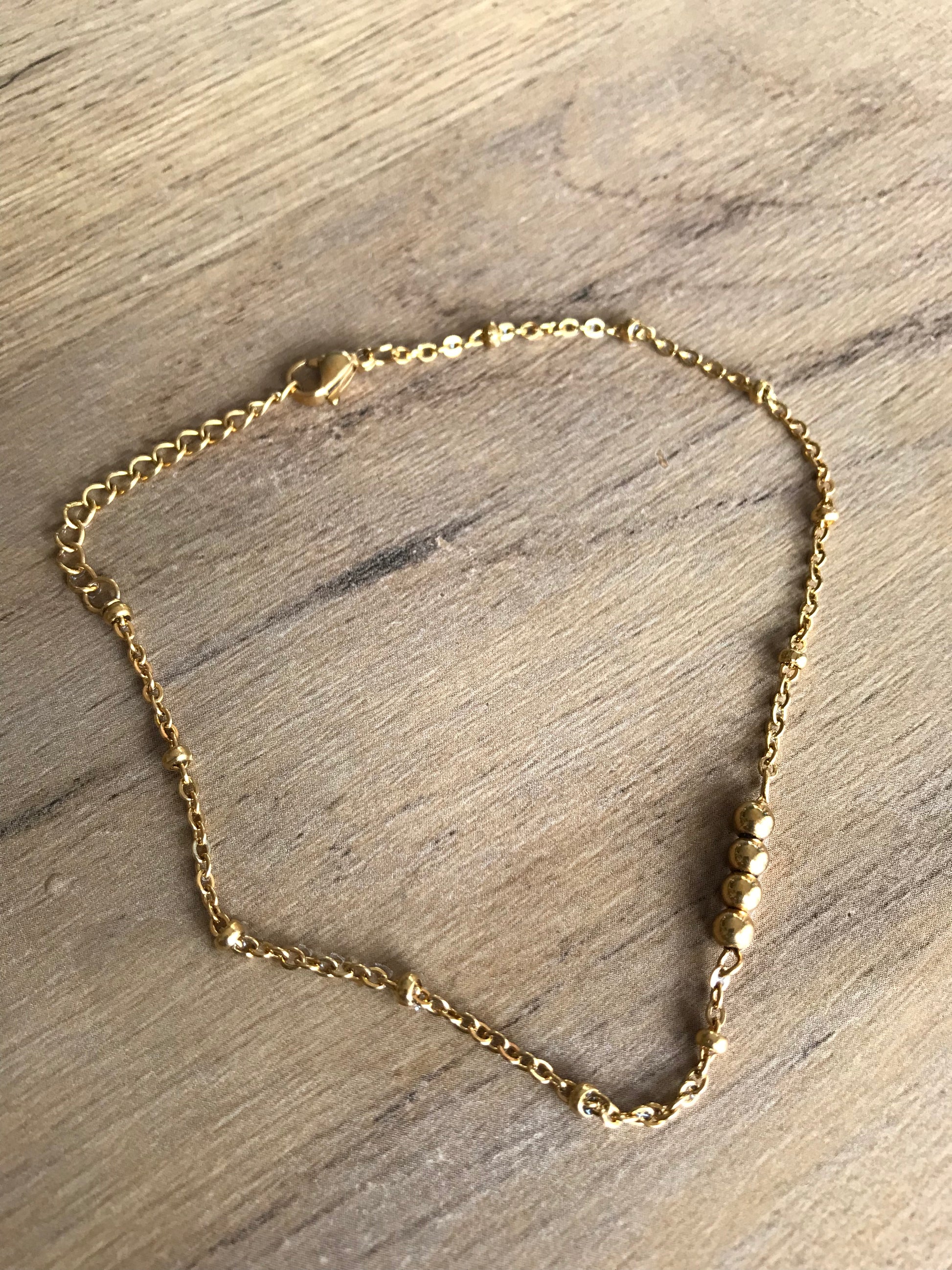 Gold stainless anklet *** ball cluster