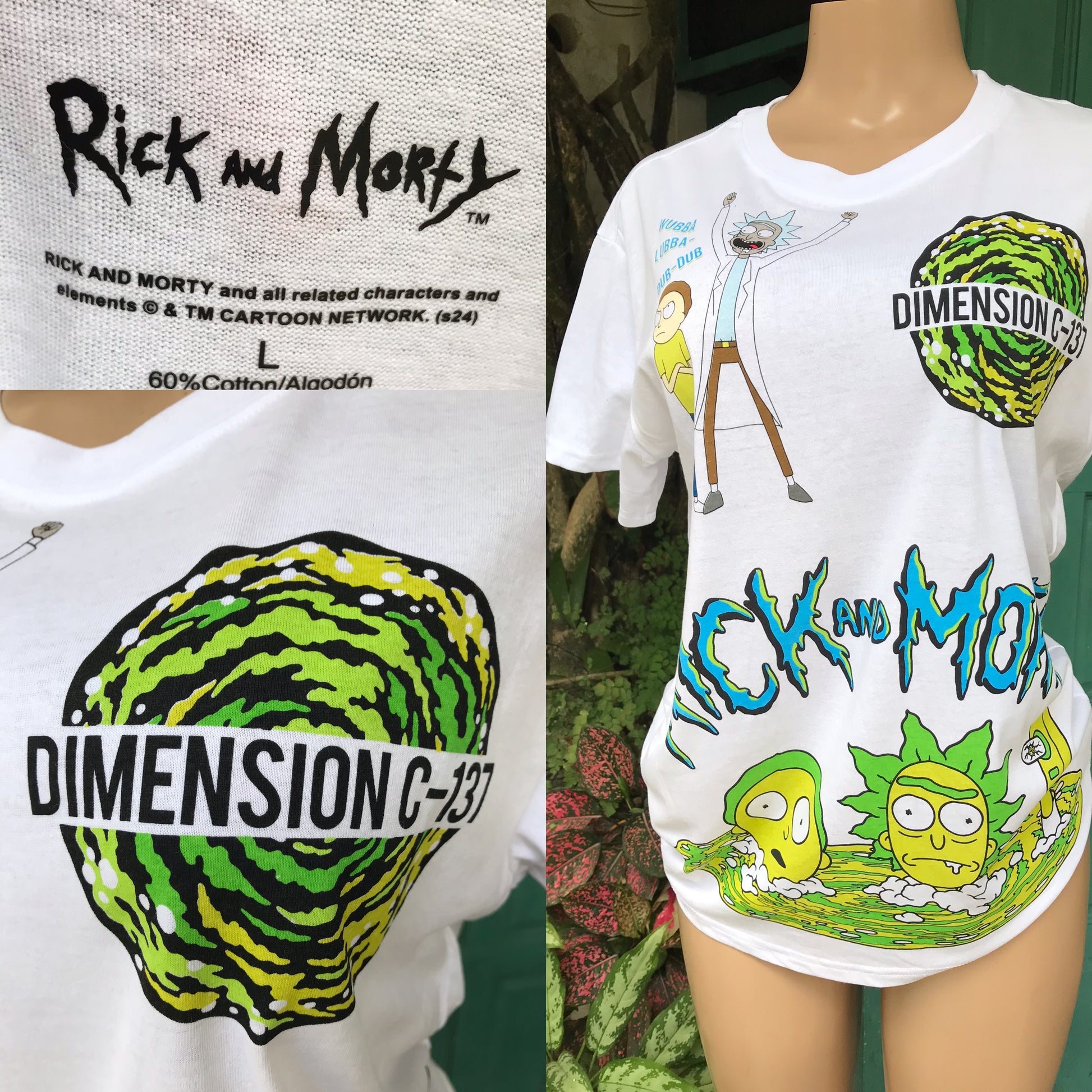 New Rick & Morty Graphic Tee Cotton Blend White ;;; L/XL