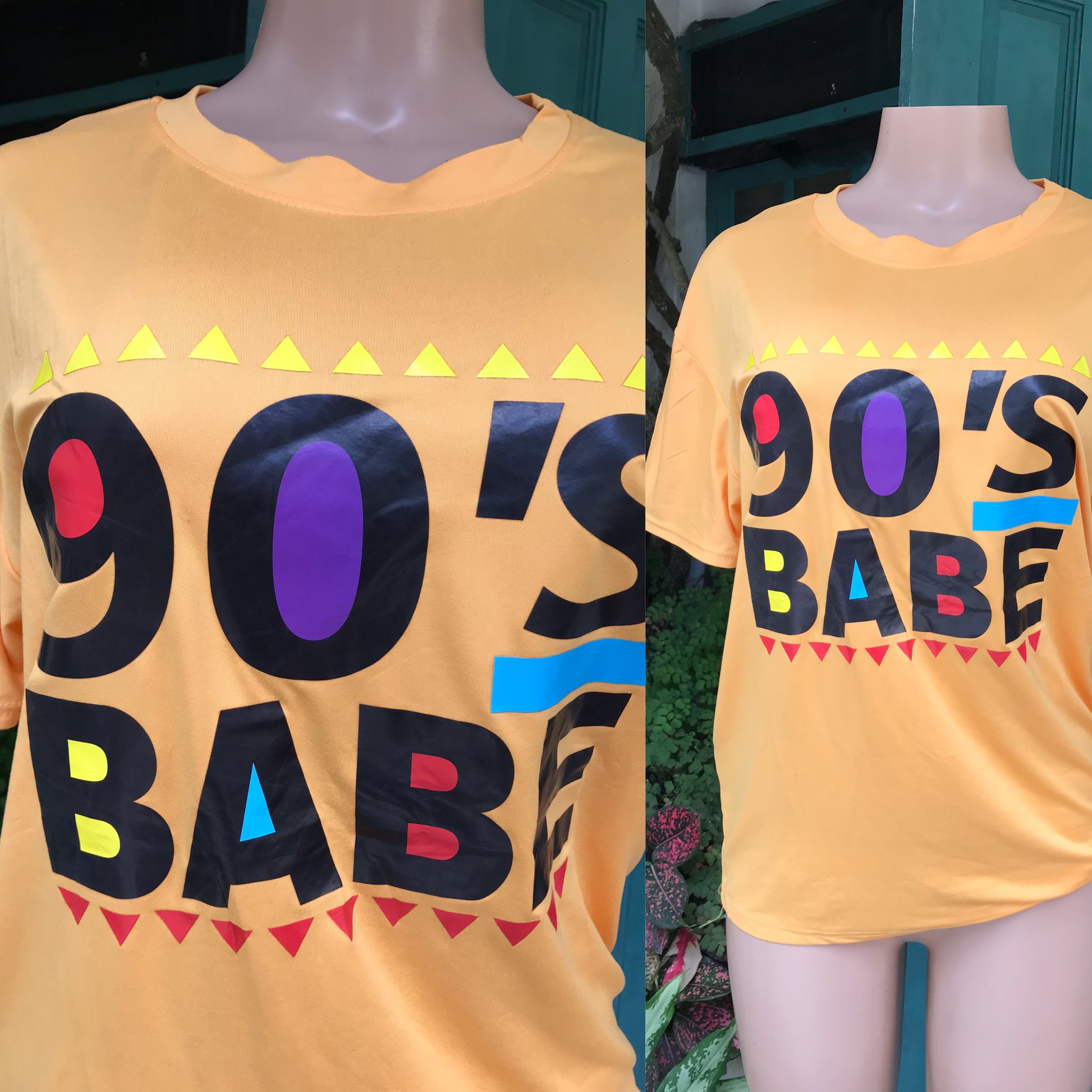 New 90s Babe Graphic Tee White / Mustard ;;; /XL