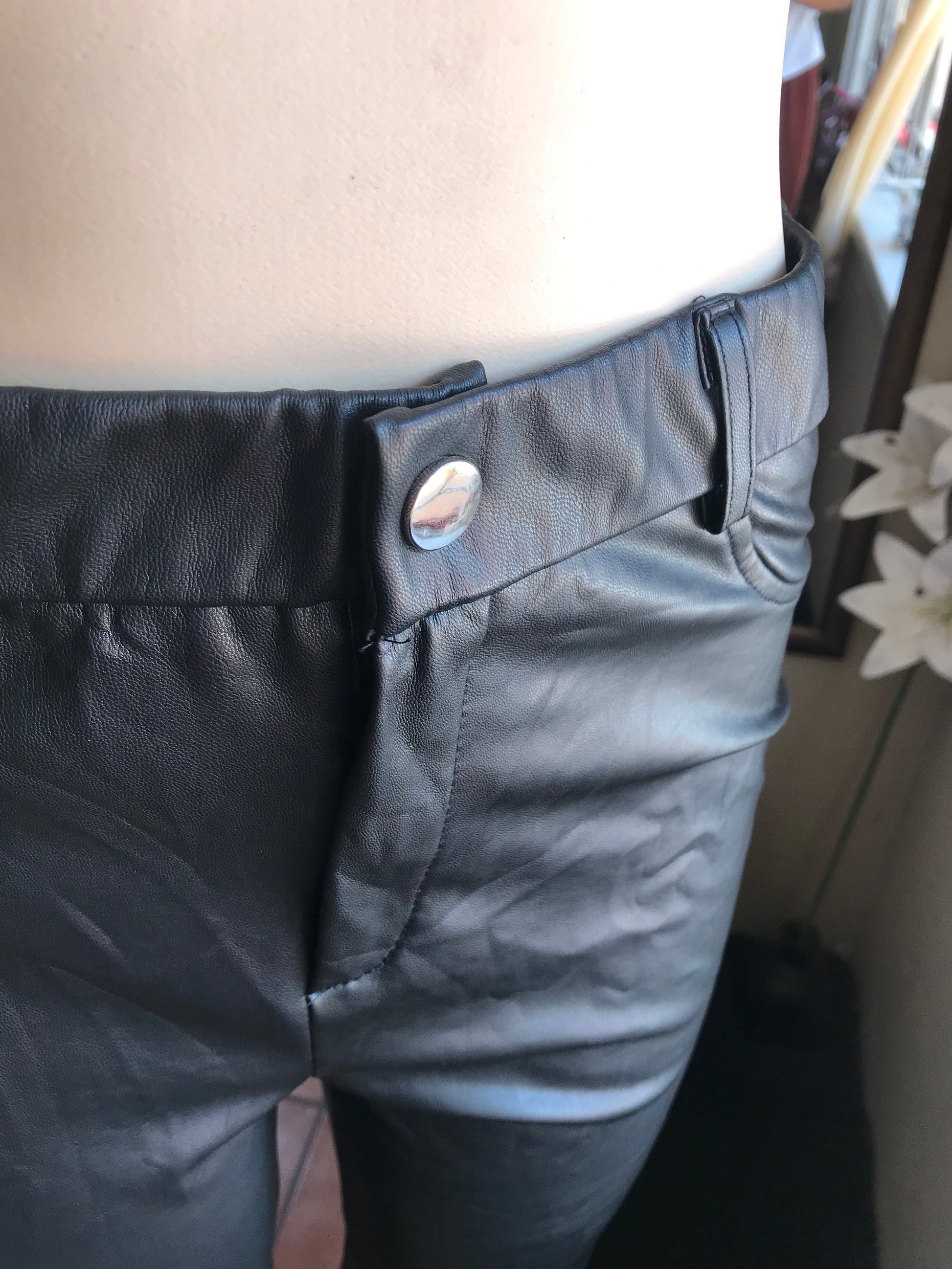 Soft Black leatherette pants L