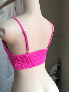 Shein Hot pink spaghetti crop top... M lll