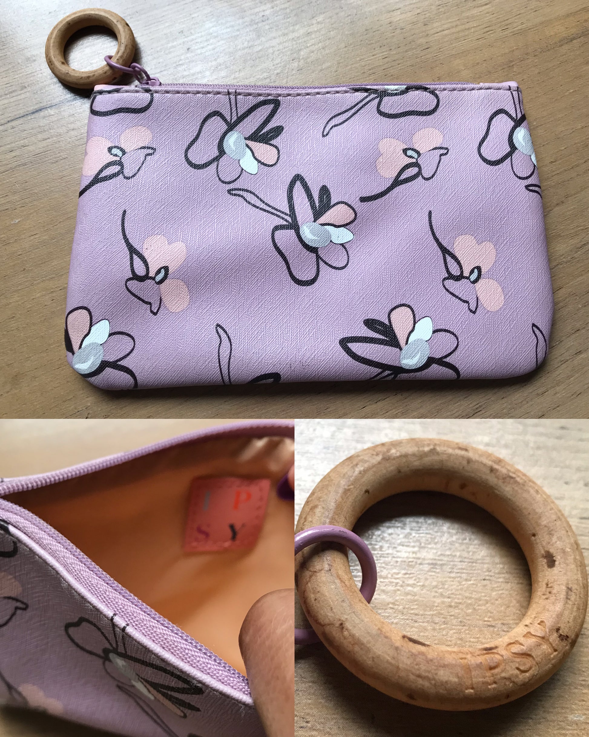 Ipsy purple flower makeup bag ***