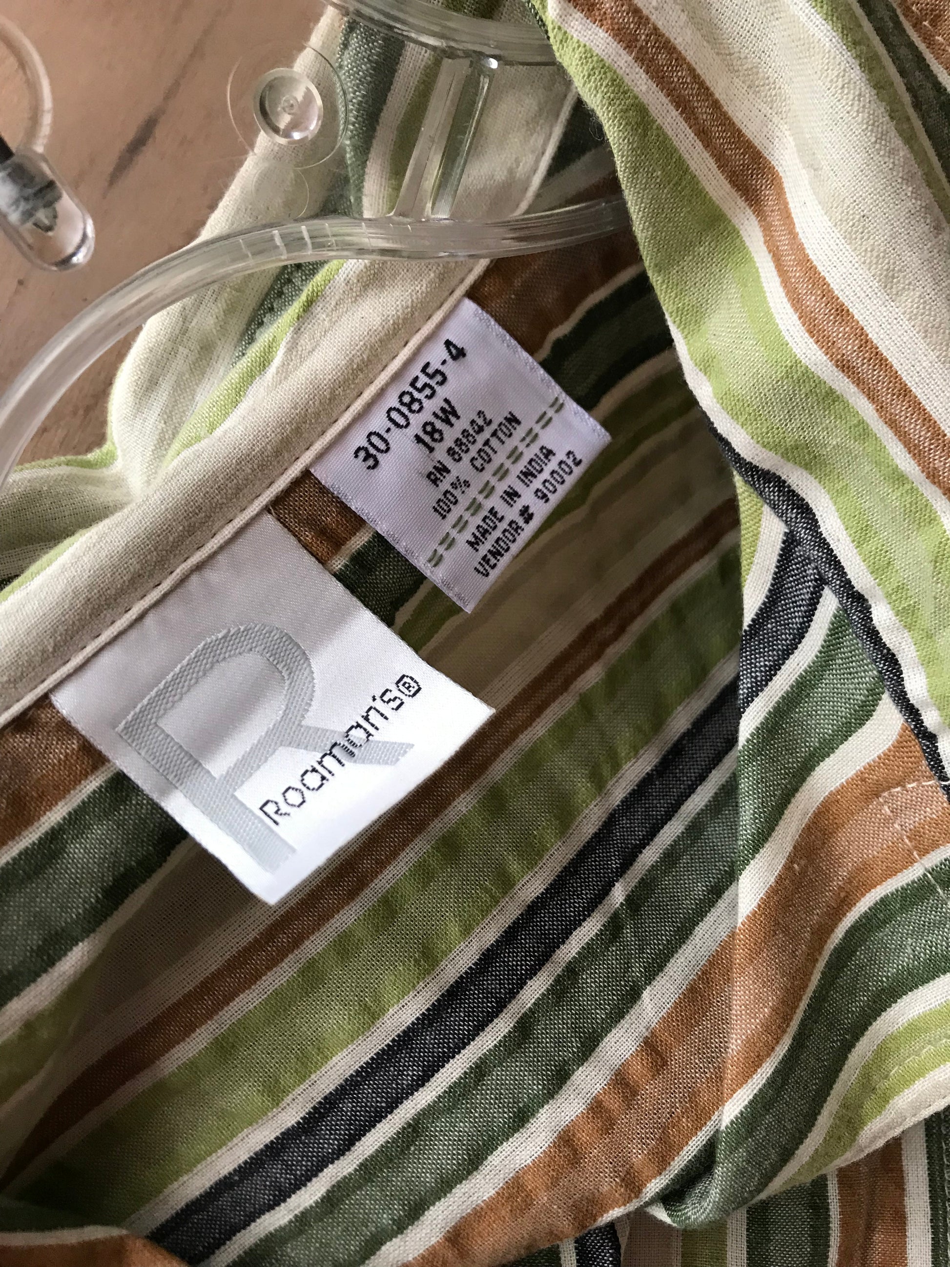Vintage vertical stripe light denim mens shirt ^^^ L