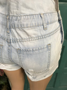 Light wash overall shorts ~~~ small to medium / size 8