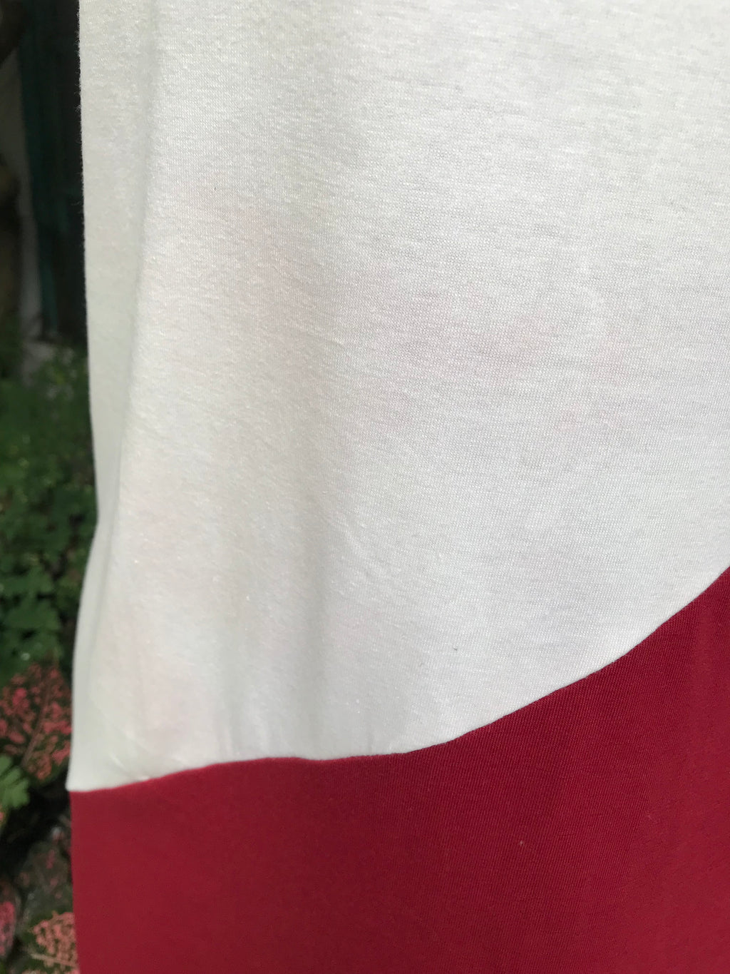 Colour block tee dress red grey ... L