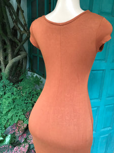 Rust bodycon dress M