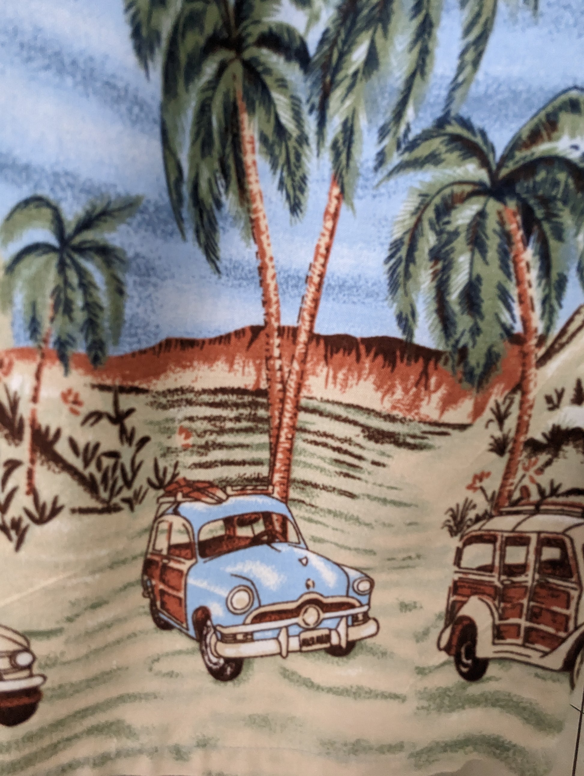 Vintage endless sky cars, tropical men's shirt. 2XL /xl ... +++ ^^^