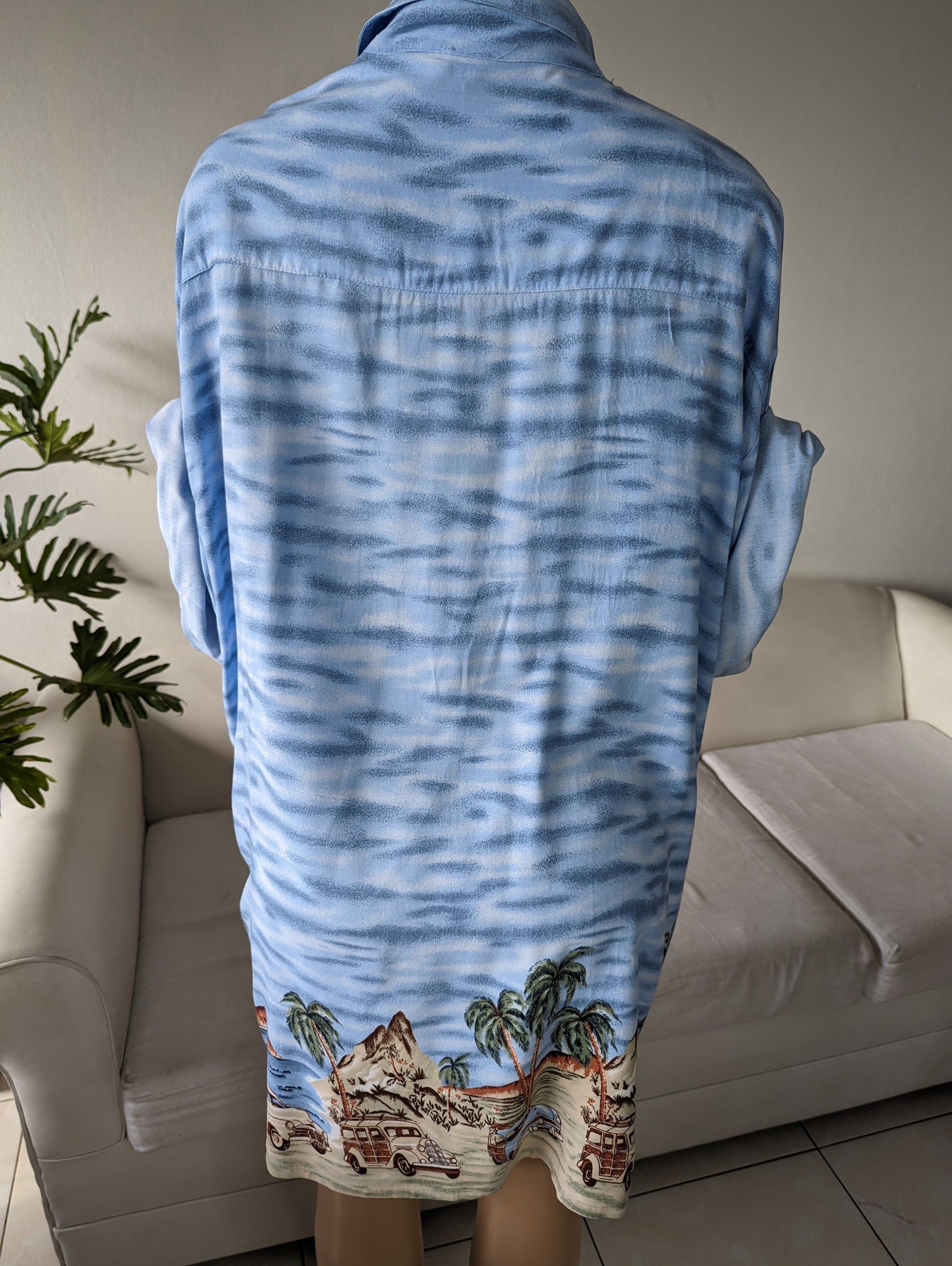 Vintage endless sky cars, tropical men's shirt. 2XL /xl ... +++ ^^^