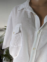 Load image into Gallery viewer, The classic white linen button down shirt with pockets mens /xl ... +++
