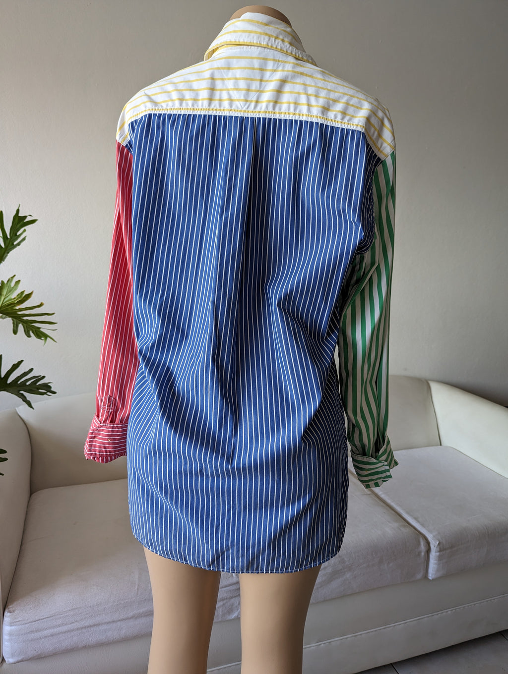 Ralph Lauren retro Candy Color block Stripe Button Shirt Mens. M ... +++ ^^^