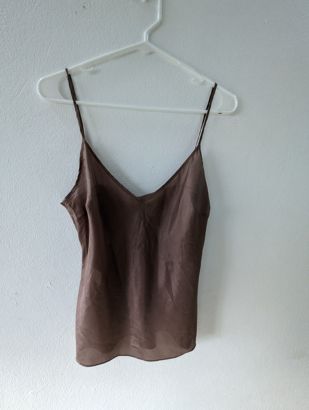 100% Silk Brown slip blouse s