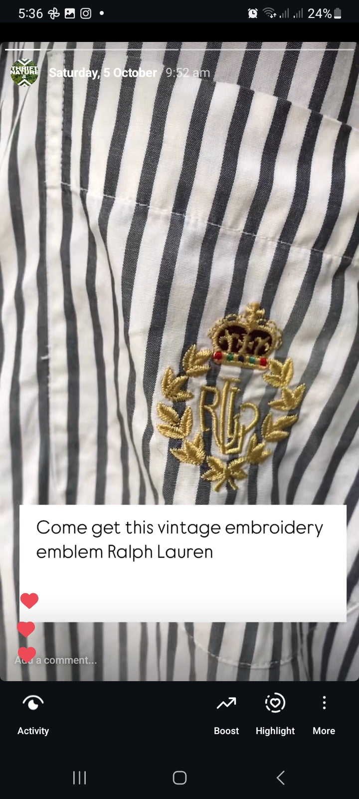 Vintage Ralph Lauren embroidered emblem shirt