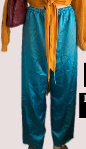 Silky blue comfy pants ::: L