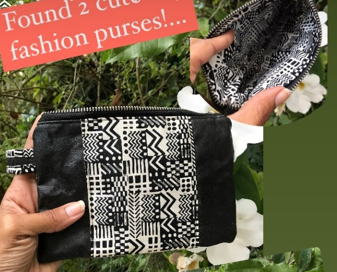 black african print purse