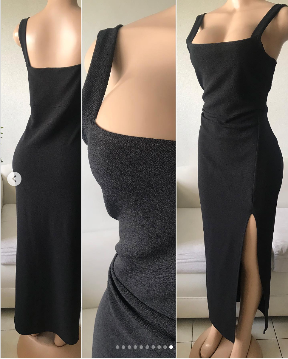Shein Black Midi Dress split 0XL Thrift Nature Closet Ja Shein Black Midi Dress split 0XL Thrift Nature Closet Ja
