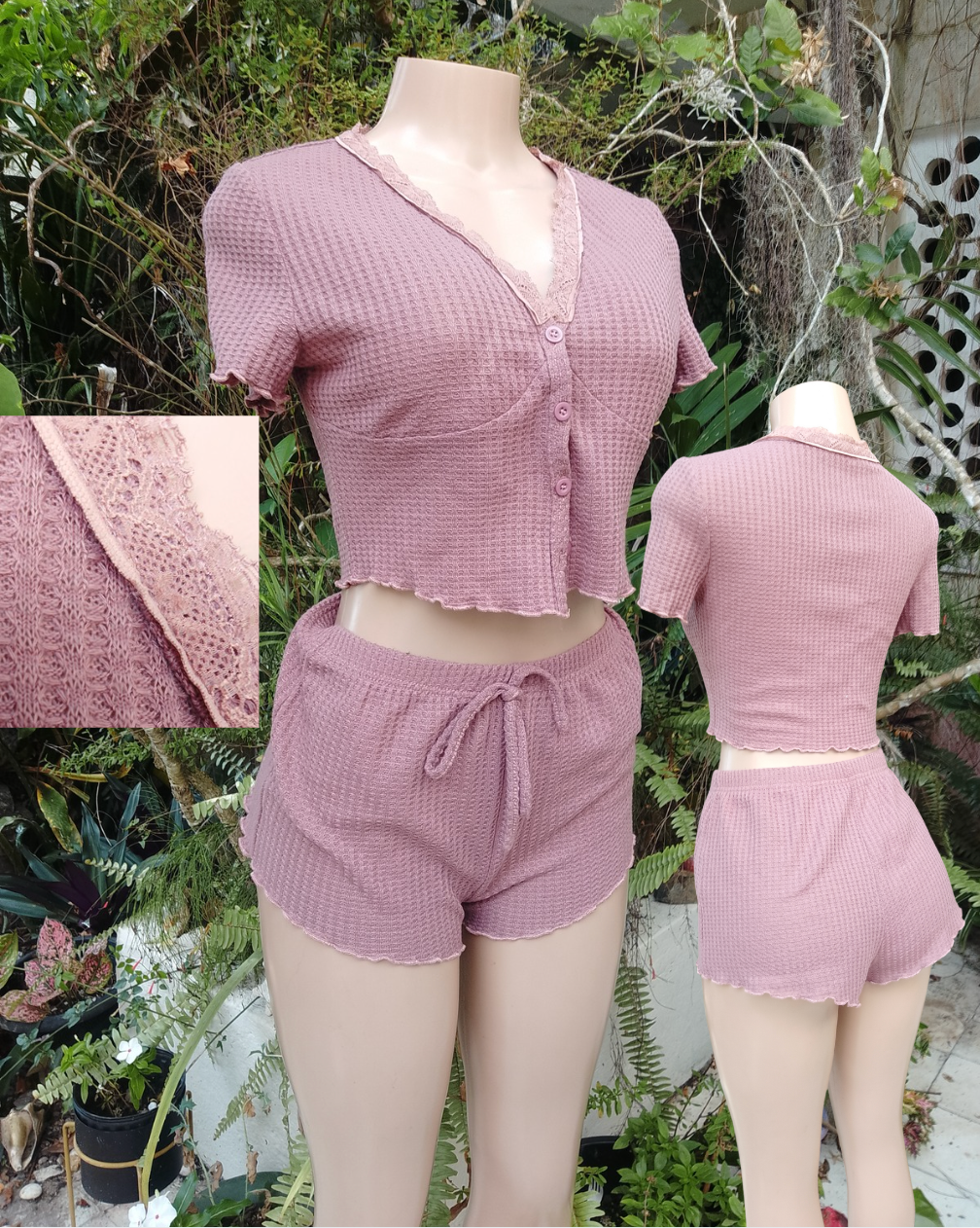 blush sleep shorts set  m