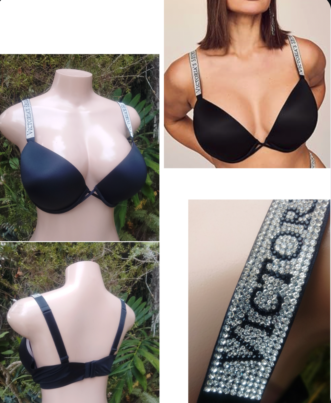 Like New Victoria's Secret Black Bejewelled Bra . plus / xl (Copy)