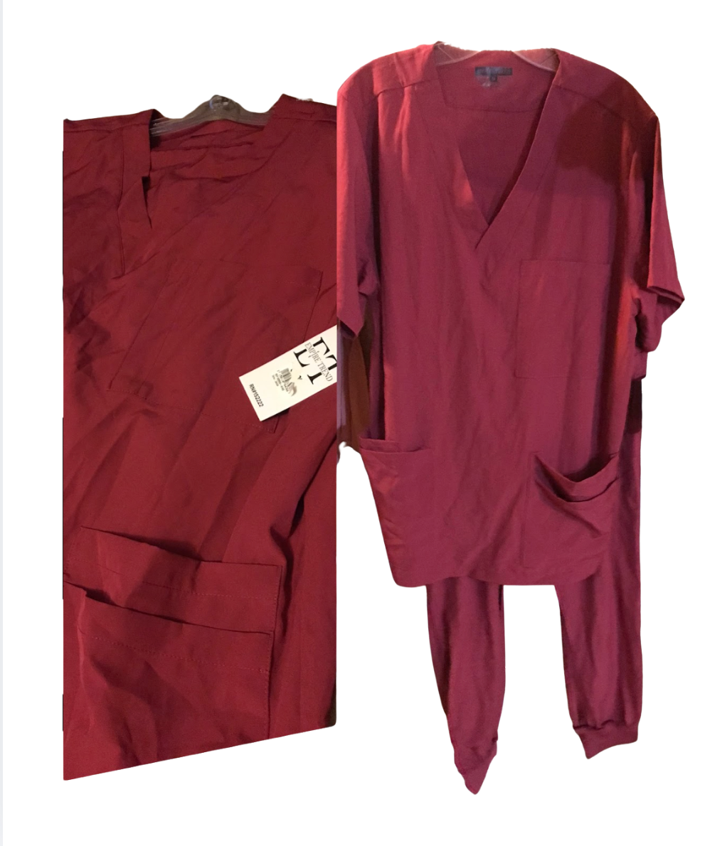 new with tag Maroon scrubs set ::: M