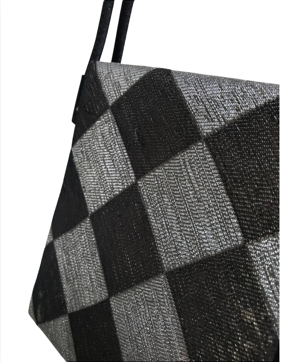 Vintage Silver Black Checkerboard Mini Bag ***