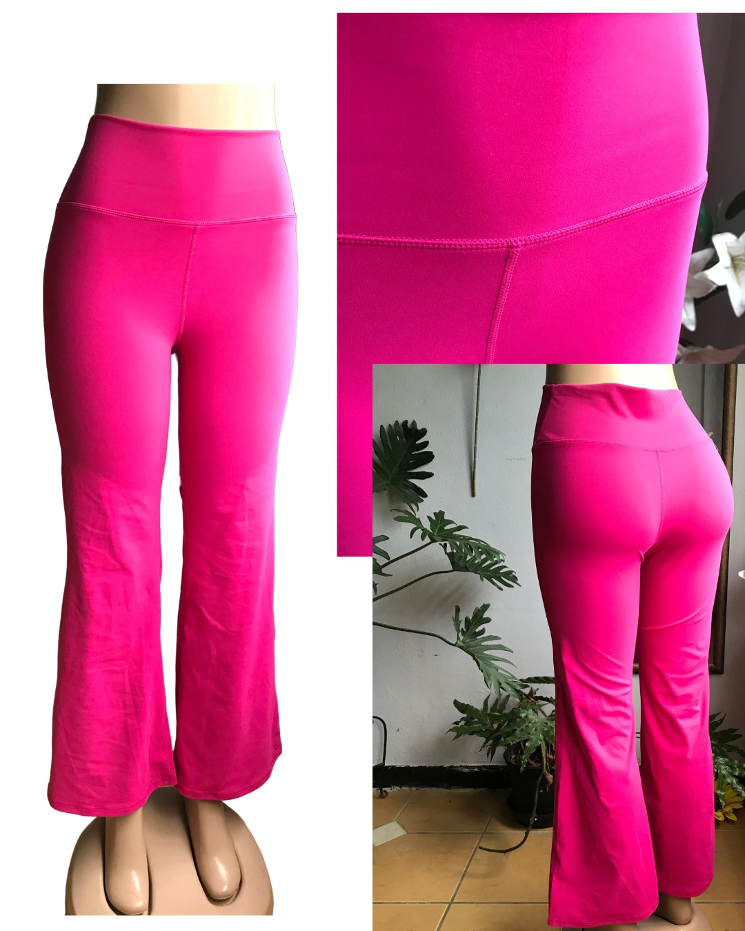 like new bright pink exercise/casual flare legging ::: plus / xl