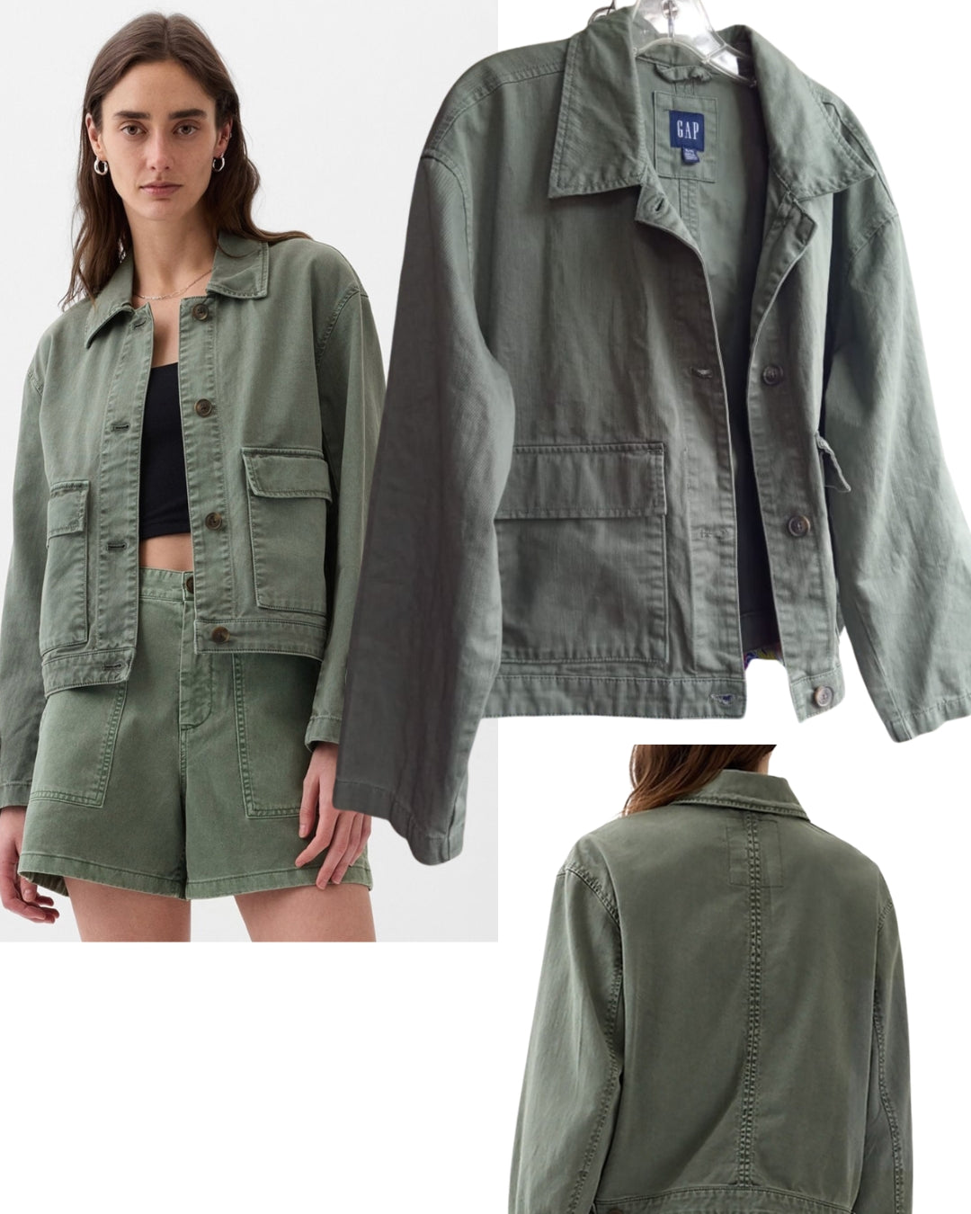 GAP army green 100% cotton jacket >>> XL