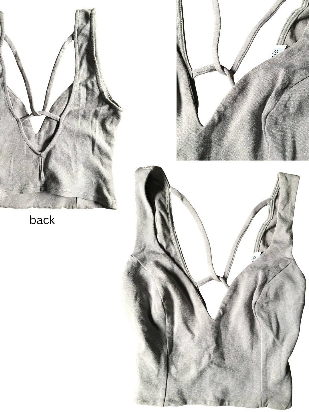 grey cross back crop top tank ... s