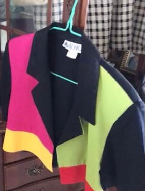 80s colour block bold cropped jacket >>> ^^^