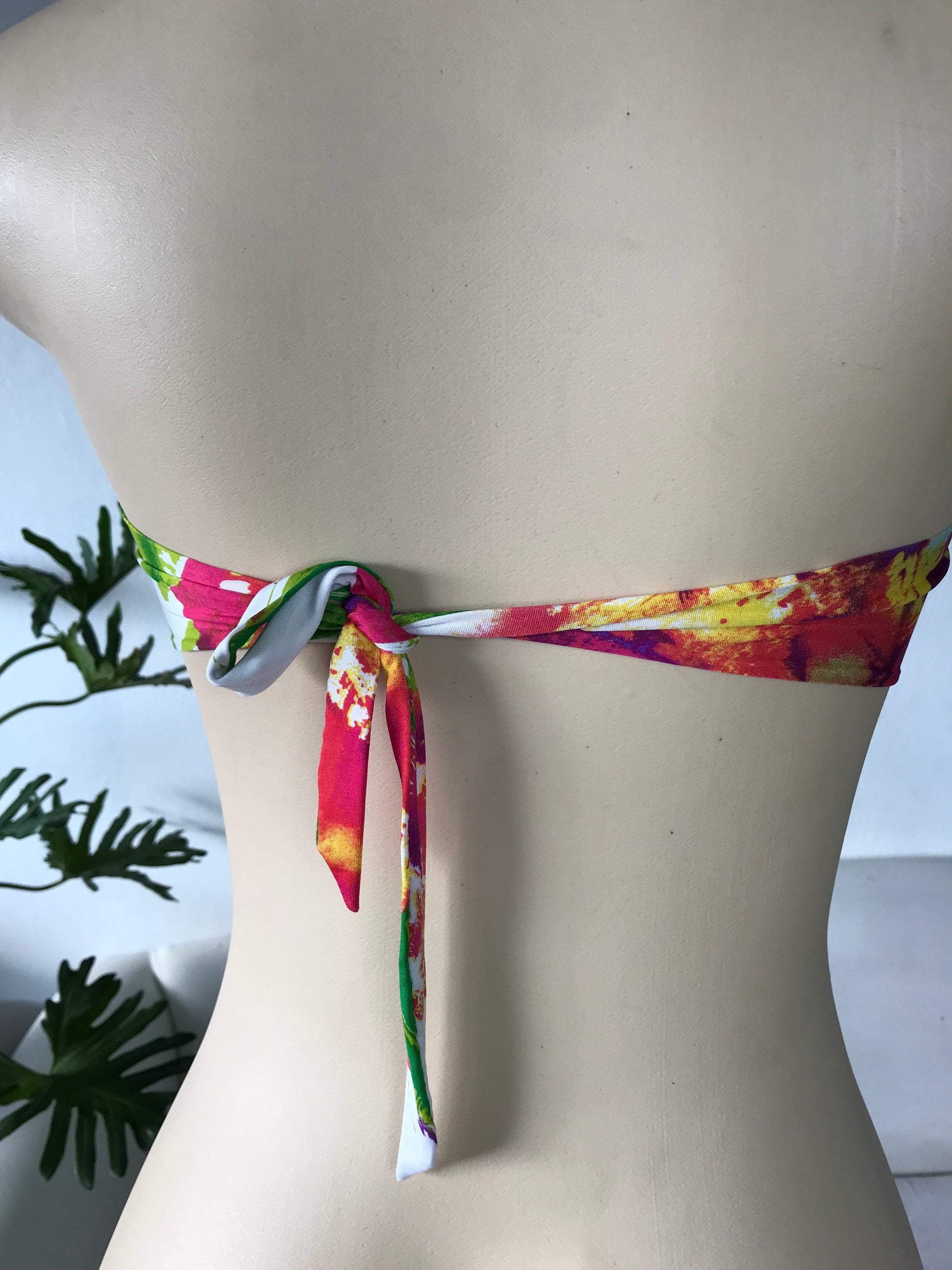 Neon Tassel Bikini Top Padded S/M