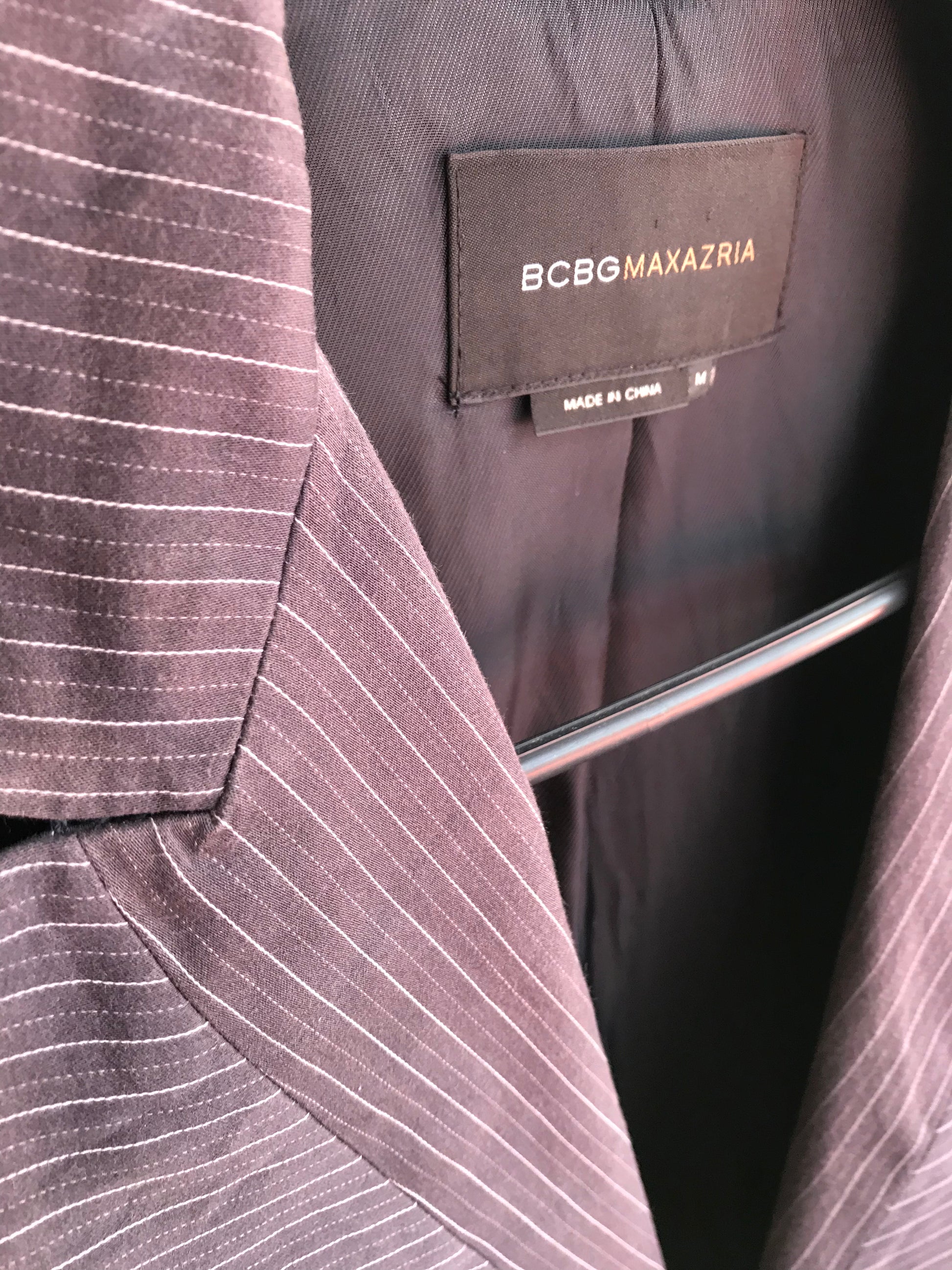Bcbg grey pinstripe blazer >>> m