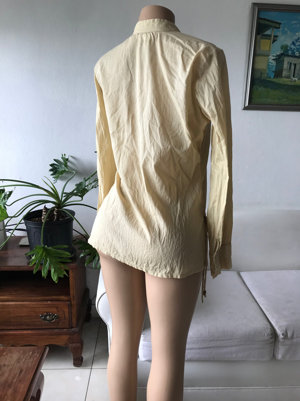 100% cotton cream Made in India  applique detail blouse... m