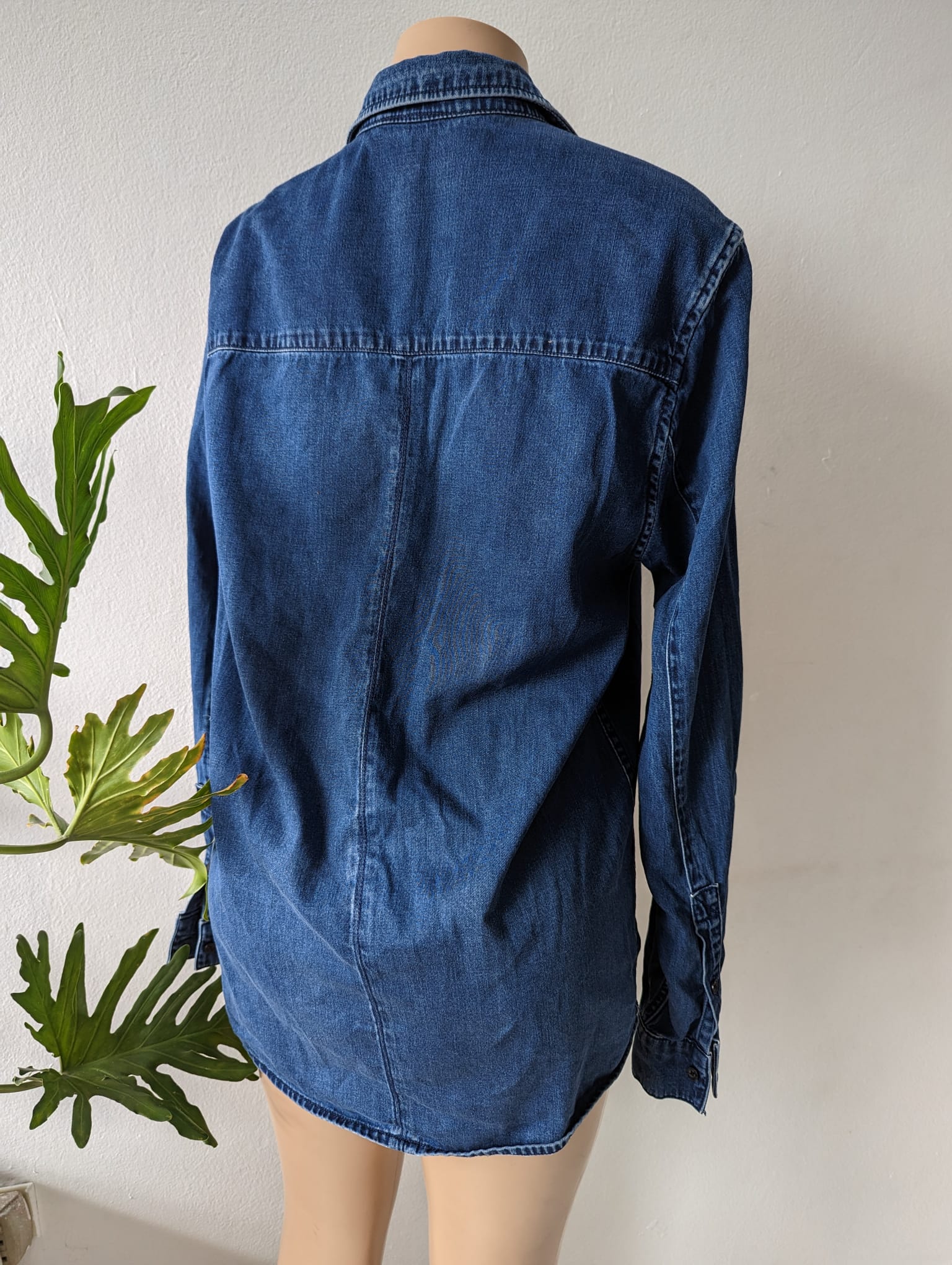 Retro Original blue denim button shirt mens m
