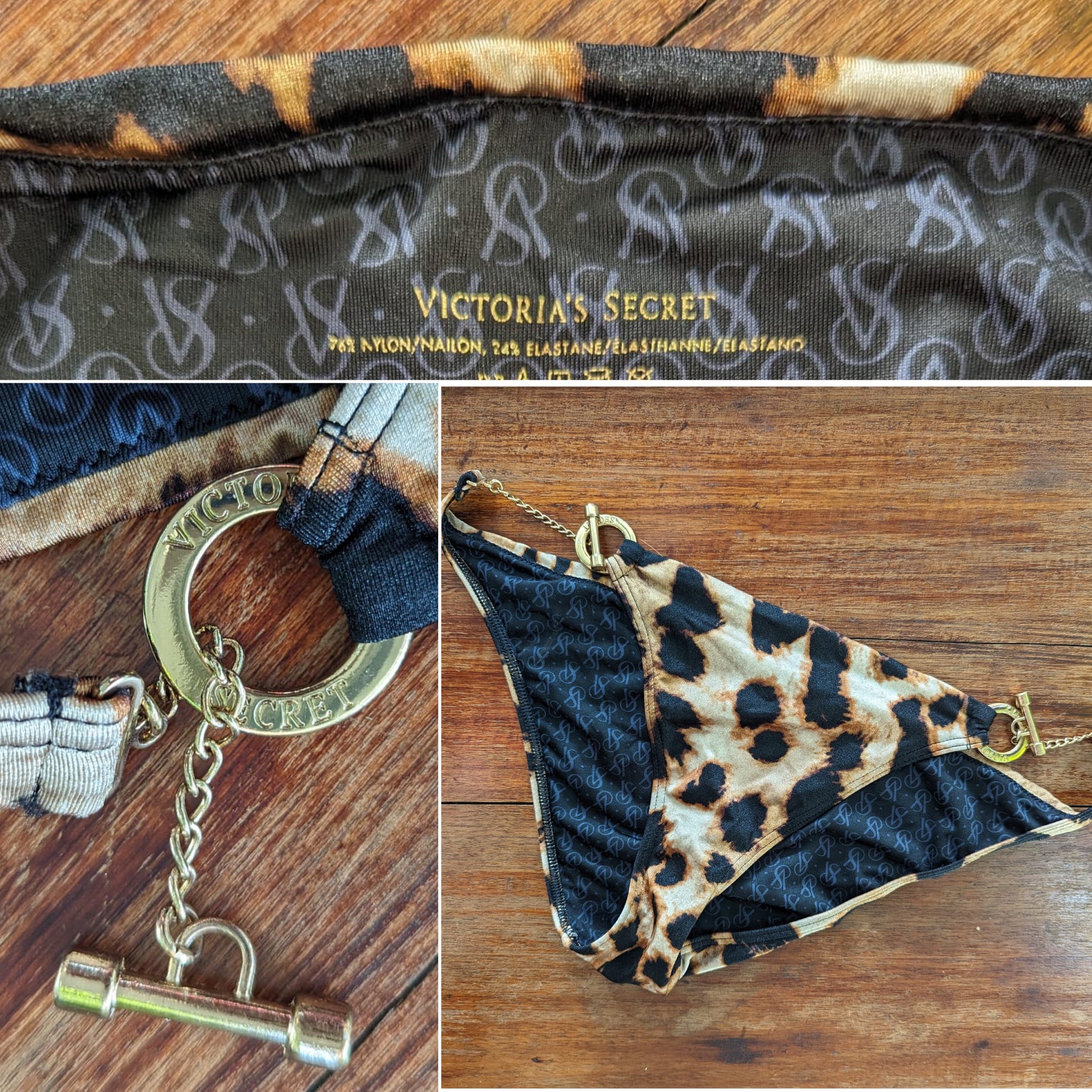 Victorias secret chain cheetah bikini bottom s