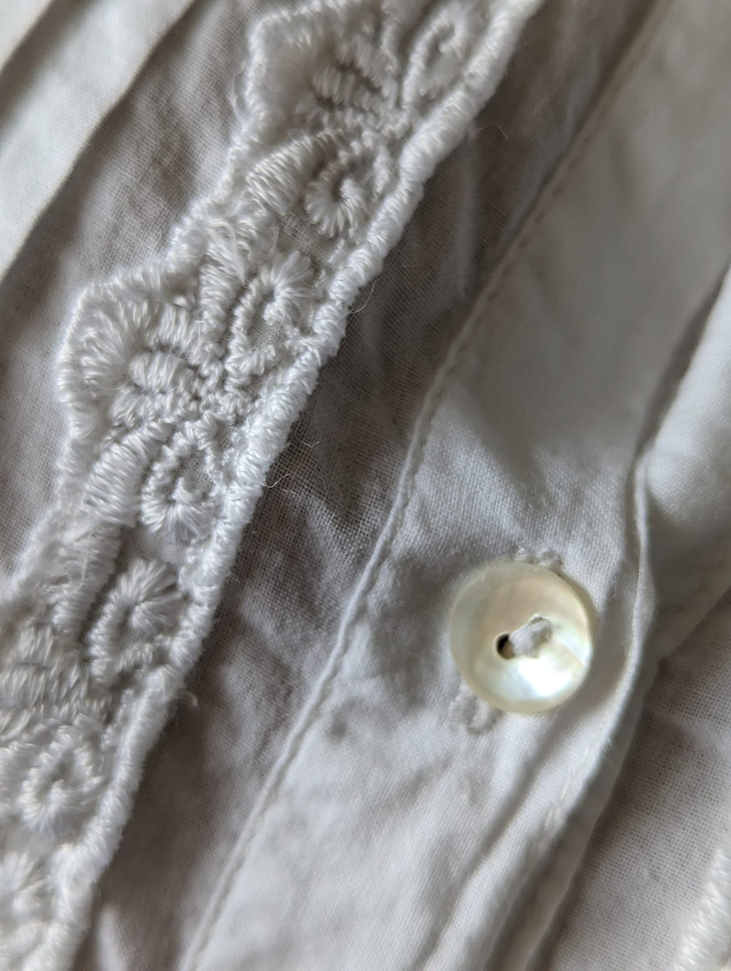 100% cotton white peplum button blouse made in India embroidery detail. L ...