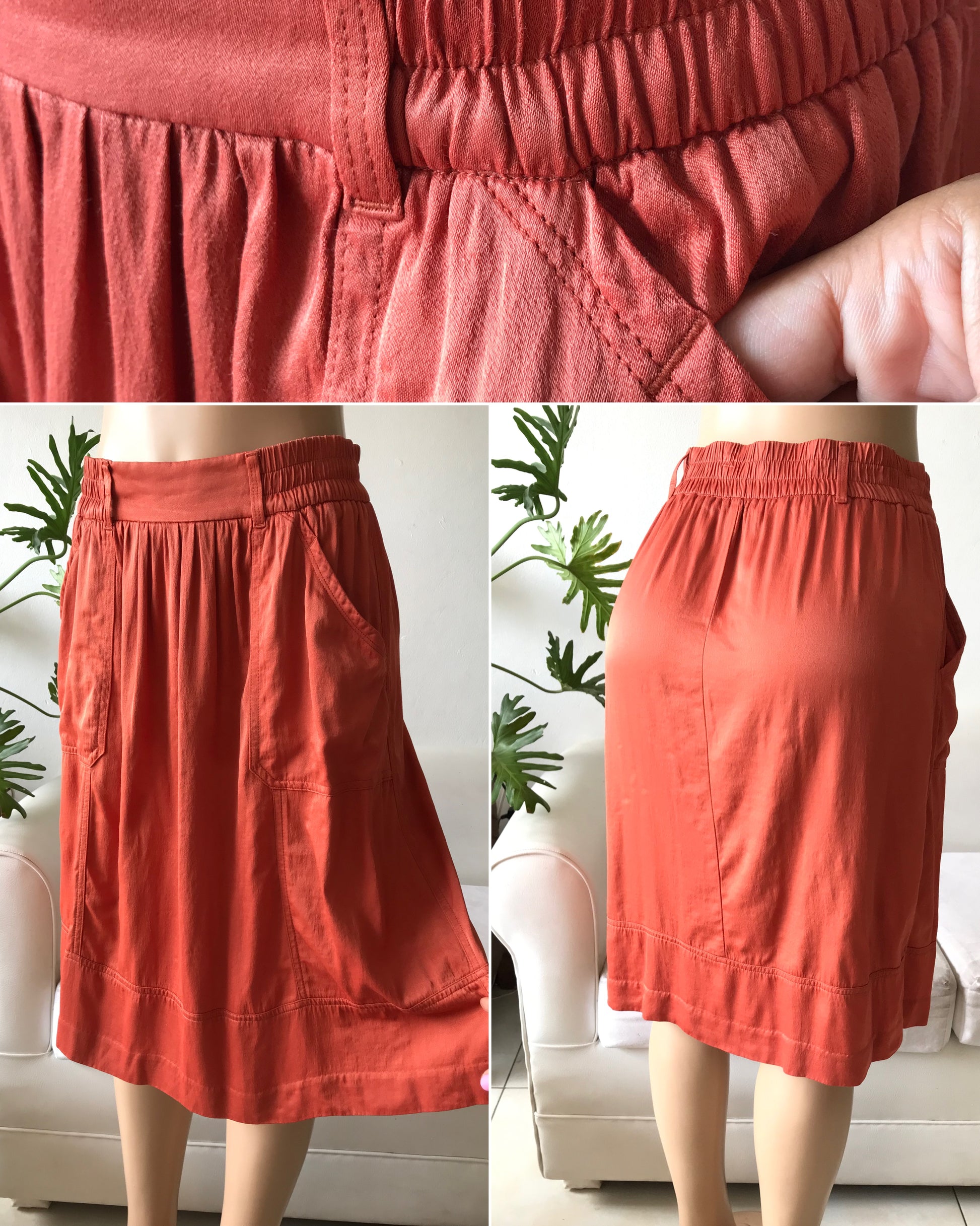 Ann Taylor rust Midi skirt sheen