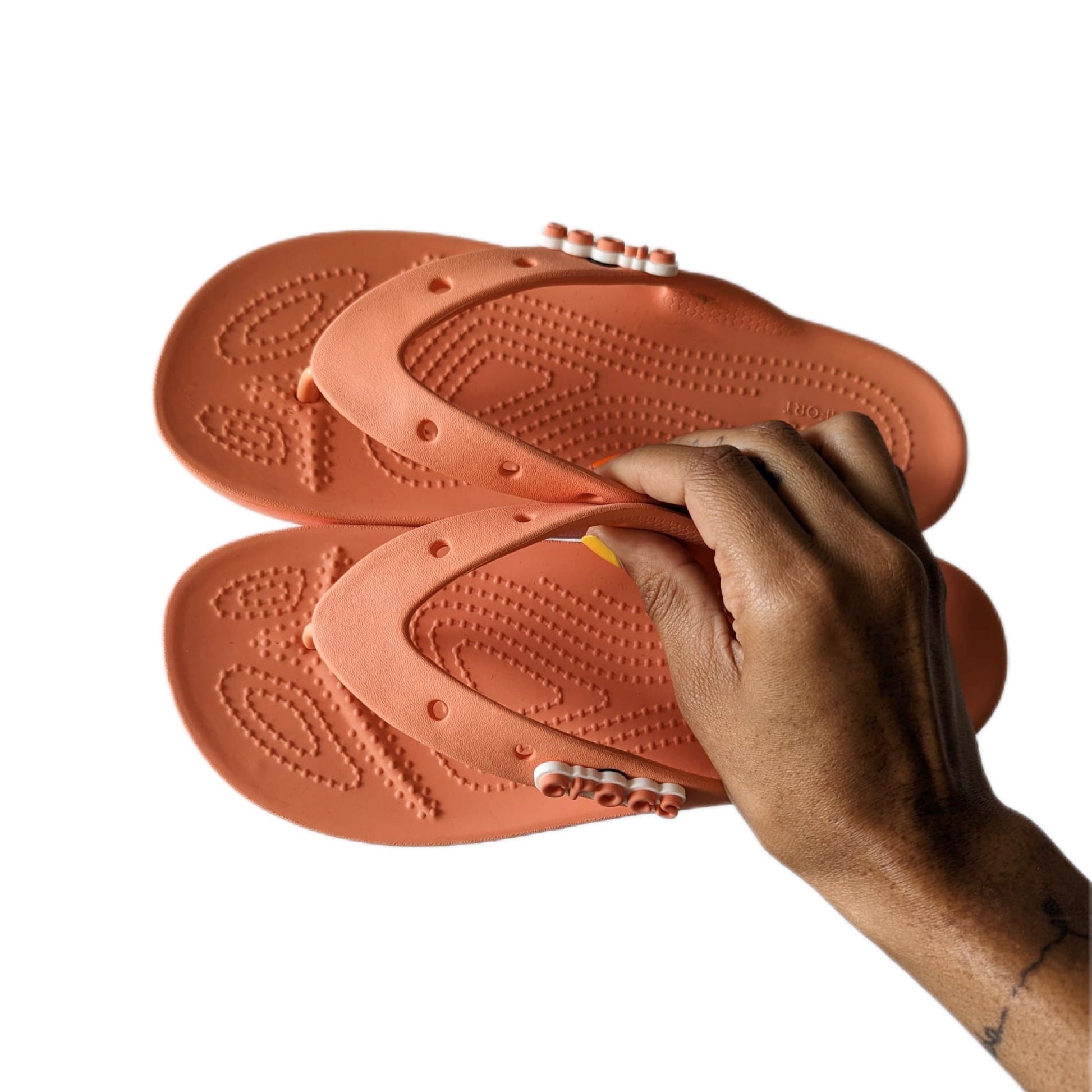 Platform crocs orange