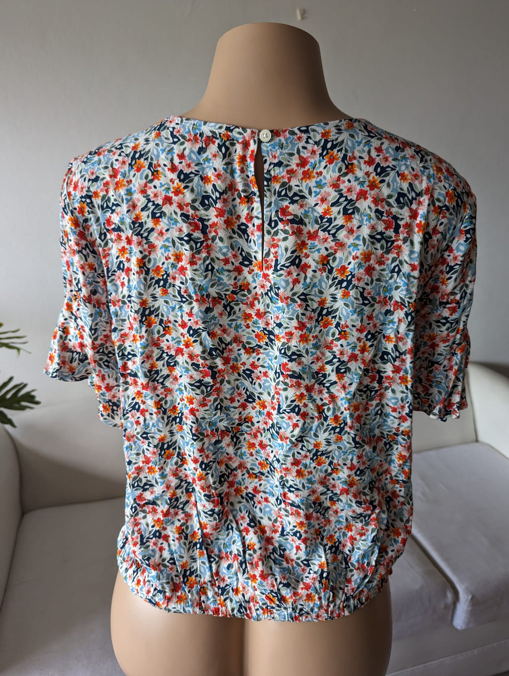 Ann Taylor floral work play short sleeve blouse Coral ...