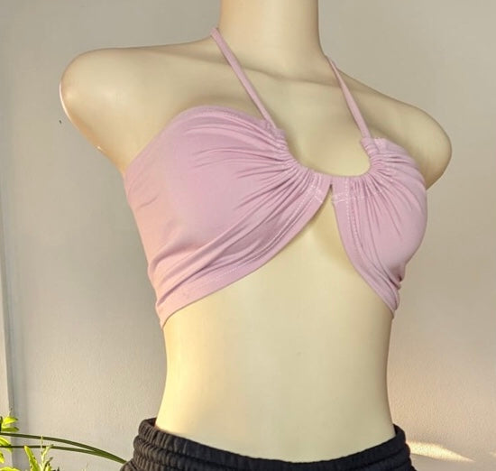 Black Crop Top tie front s/M