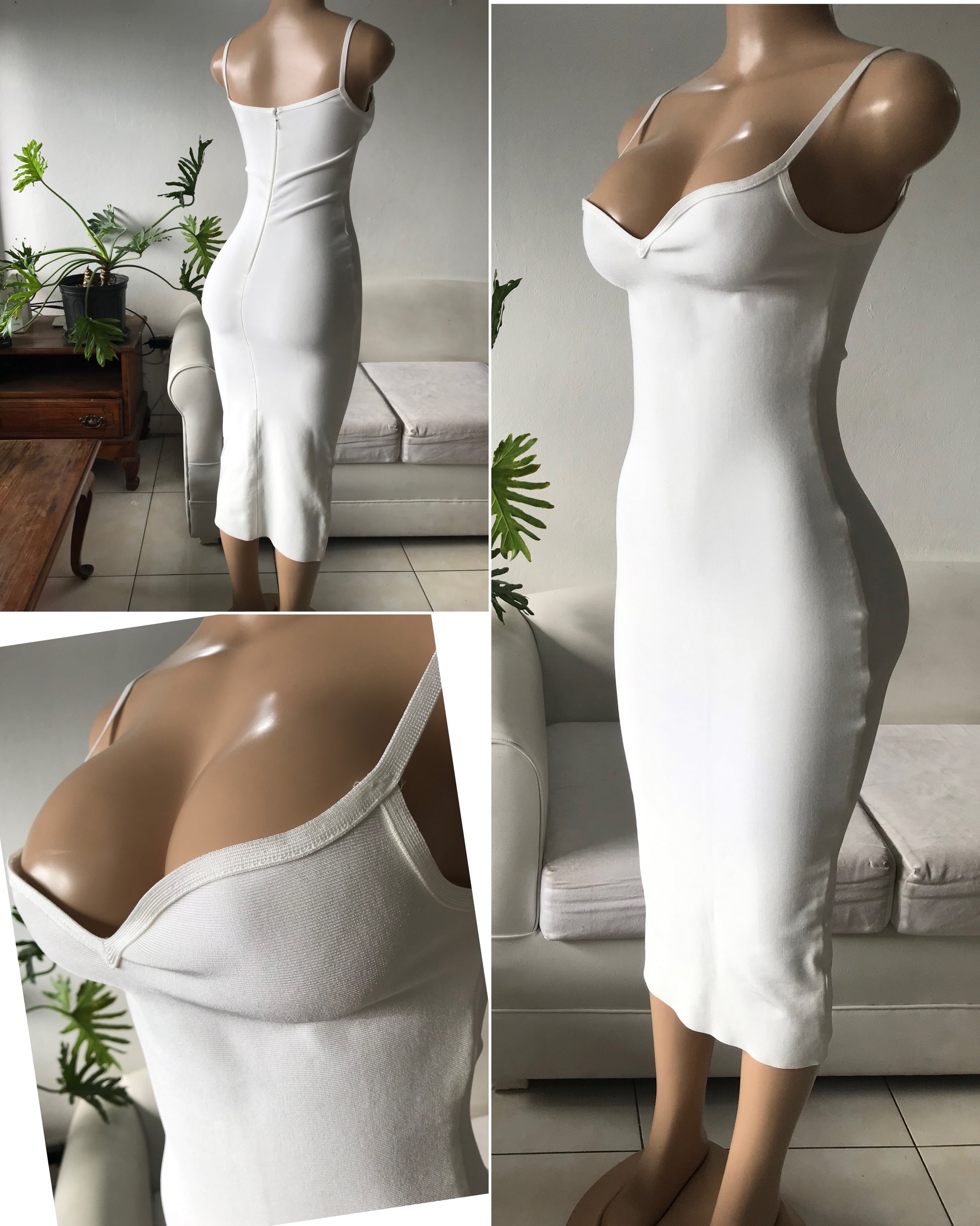 House of cb white Spaghetti Bodycon midi Dress • M – Thrift Nature Closet Ja