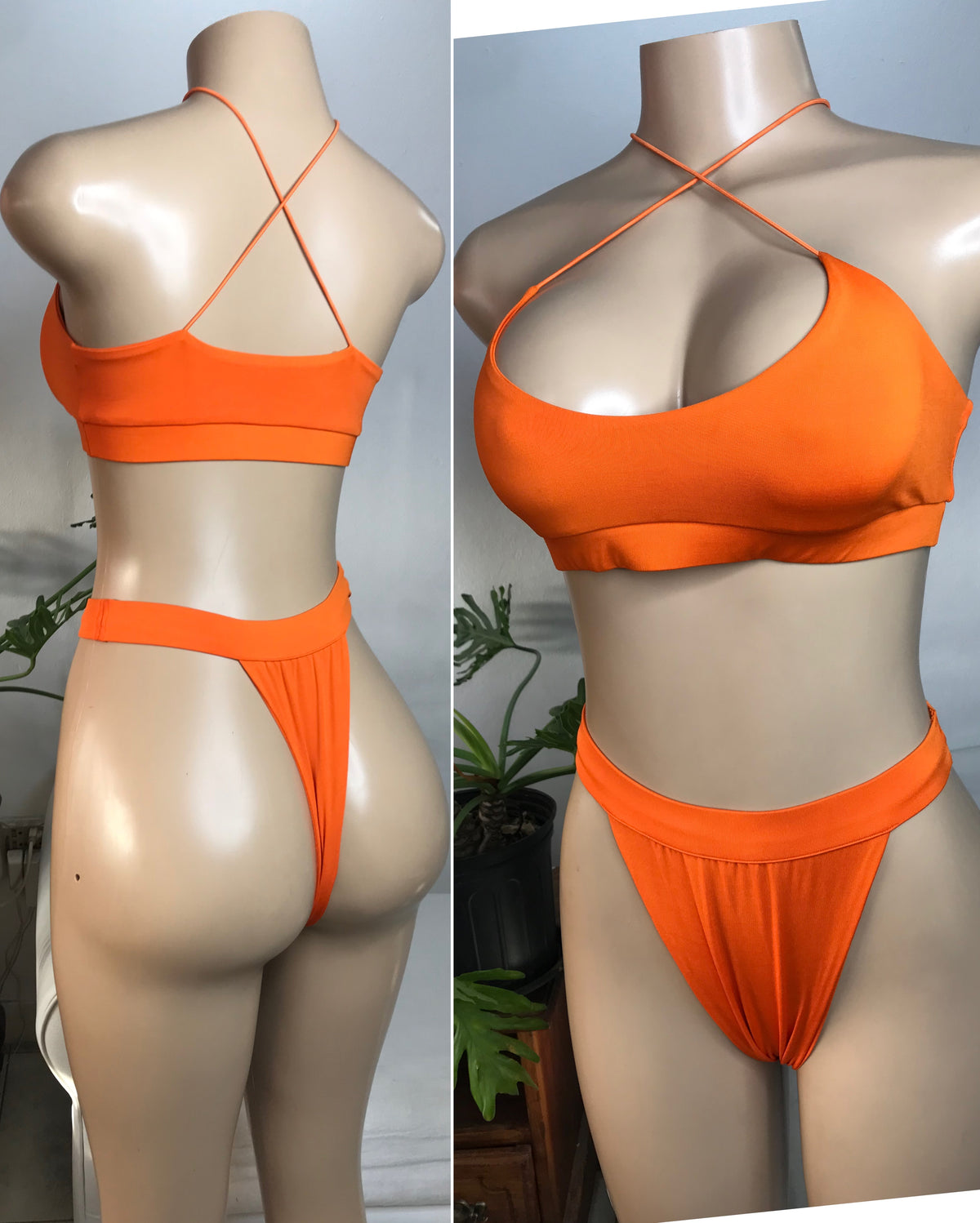 Orange bikini swim suit m/L