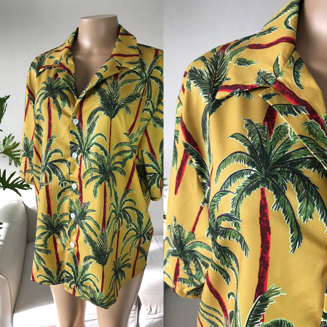 Men's palm trees print button shirt L/XL