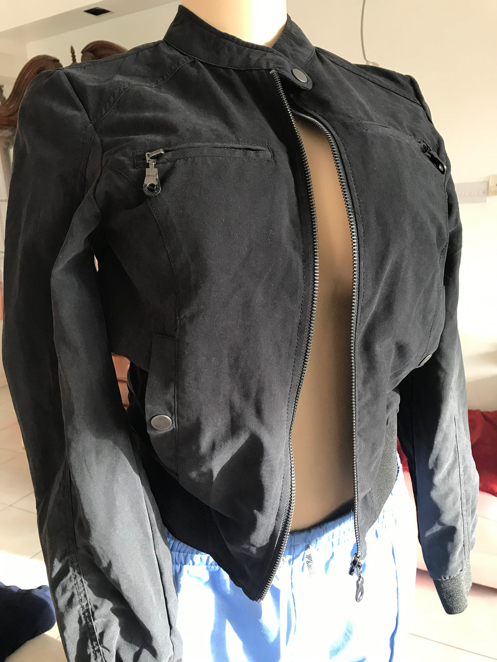 Black bomber jacket  : s