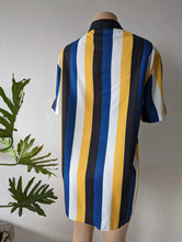 Load image into Gallery viewer, Shein Men&#39;s blue mustard Stripe Button Shirt     2x /xl
