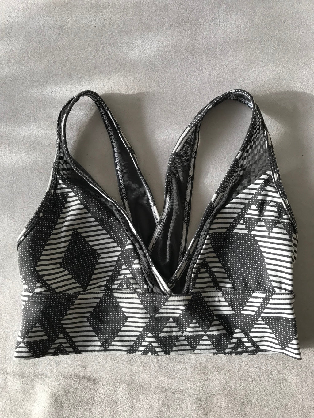 Aerie Grey print mesh  exercise bra / crop s