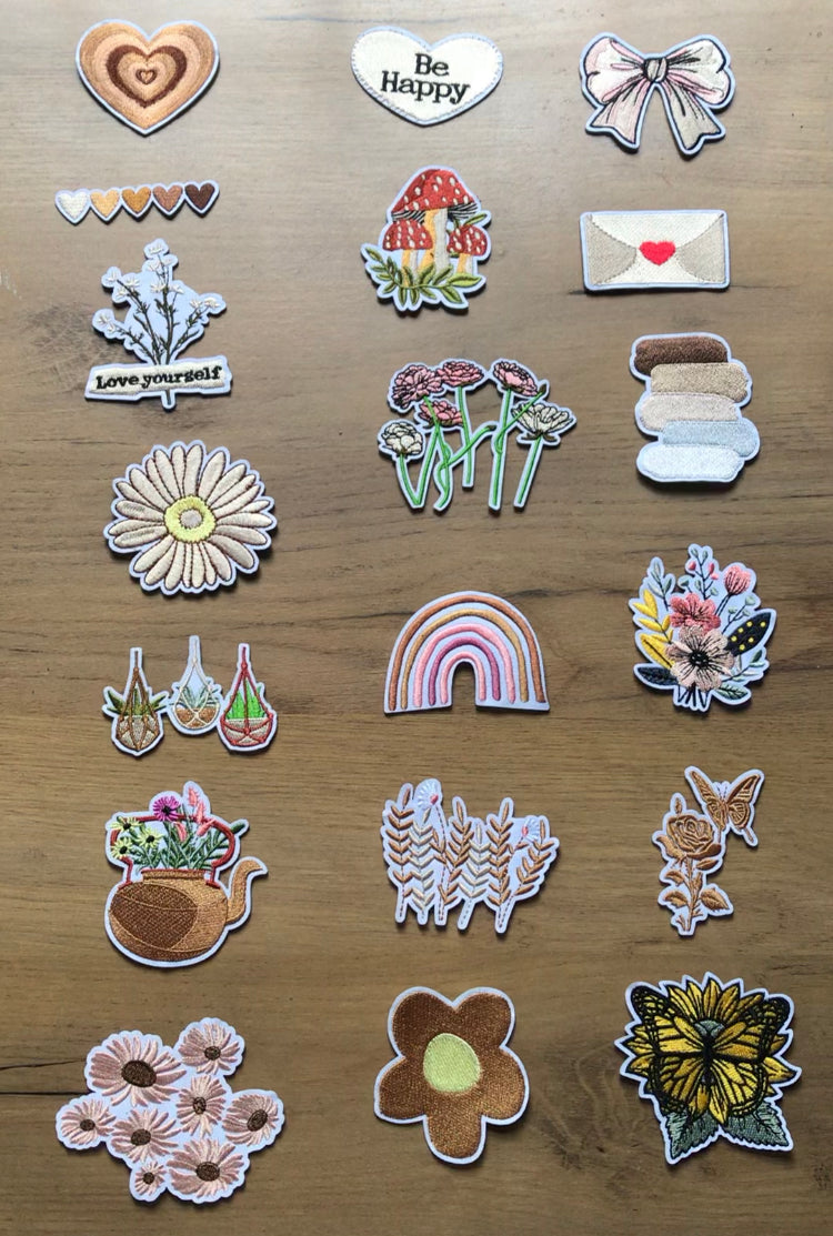 Iron on Patches : Floral : 5 for 15  (for denim & other thick material)