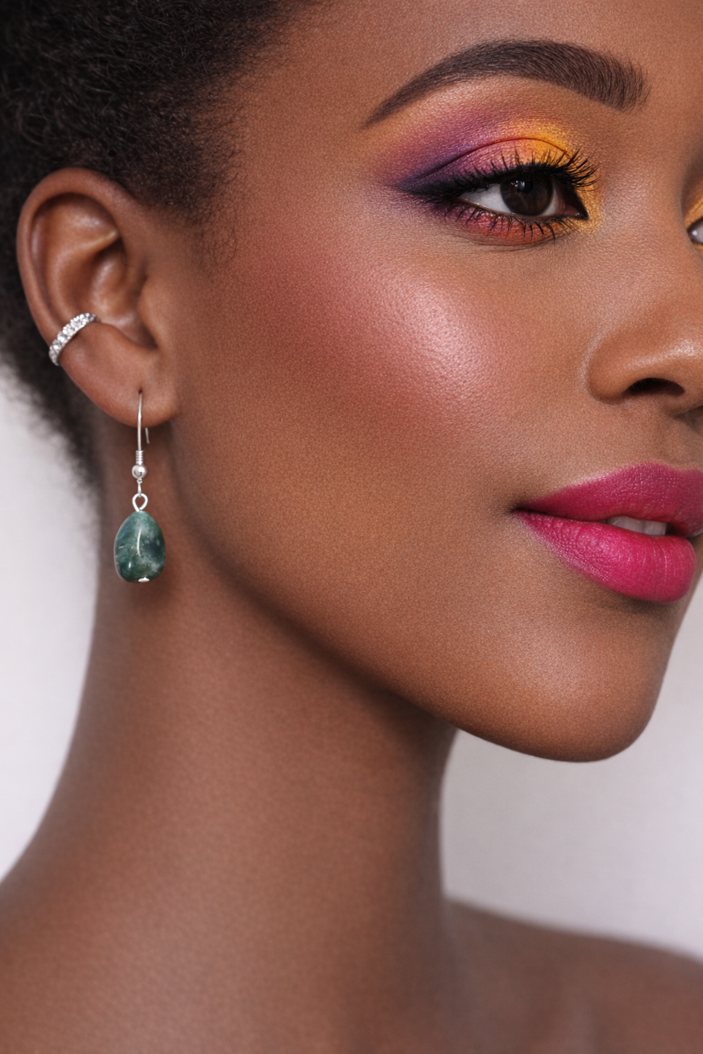 simple moss agate stone earrings *** pendant (TNJ exclusive)