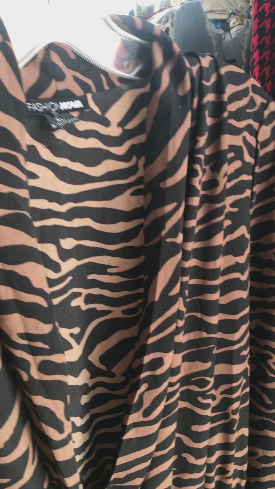 FNova Brown zebra stripe jumpsuit ~~~ L to /XL