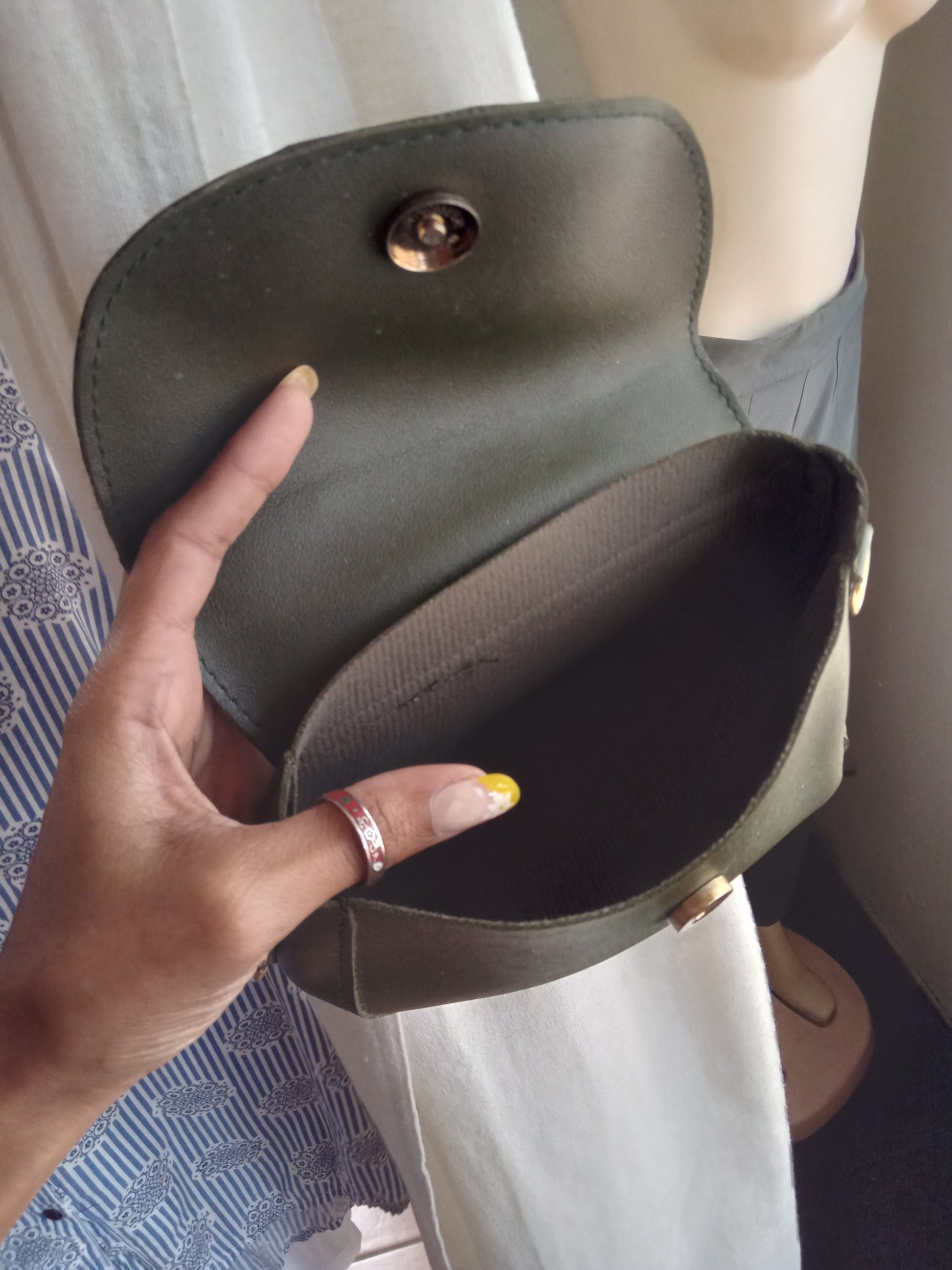 army green snakeskin mini bag